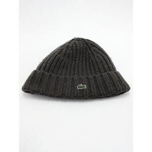 Unisex Genuine LACOSTE Brown Wool Knit Winter‎ BEANIE Hat Cap One Size